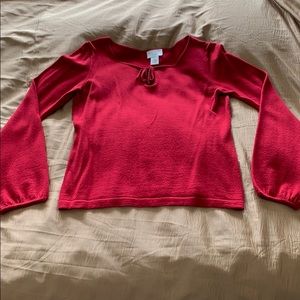 LOFT cranberry merino wool lightweight sweater